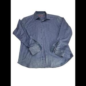 Robert Graham Abstract Button-Up Shirt Embroidered 2XL